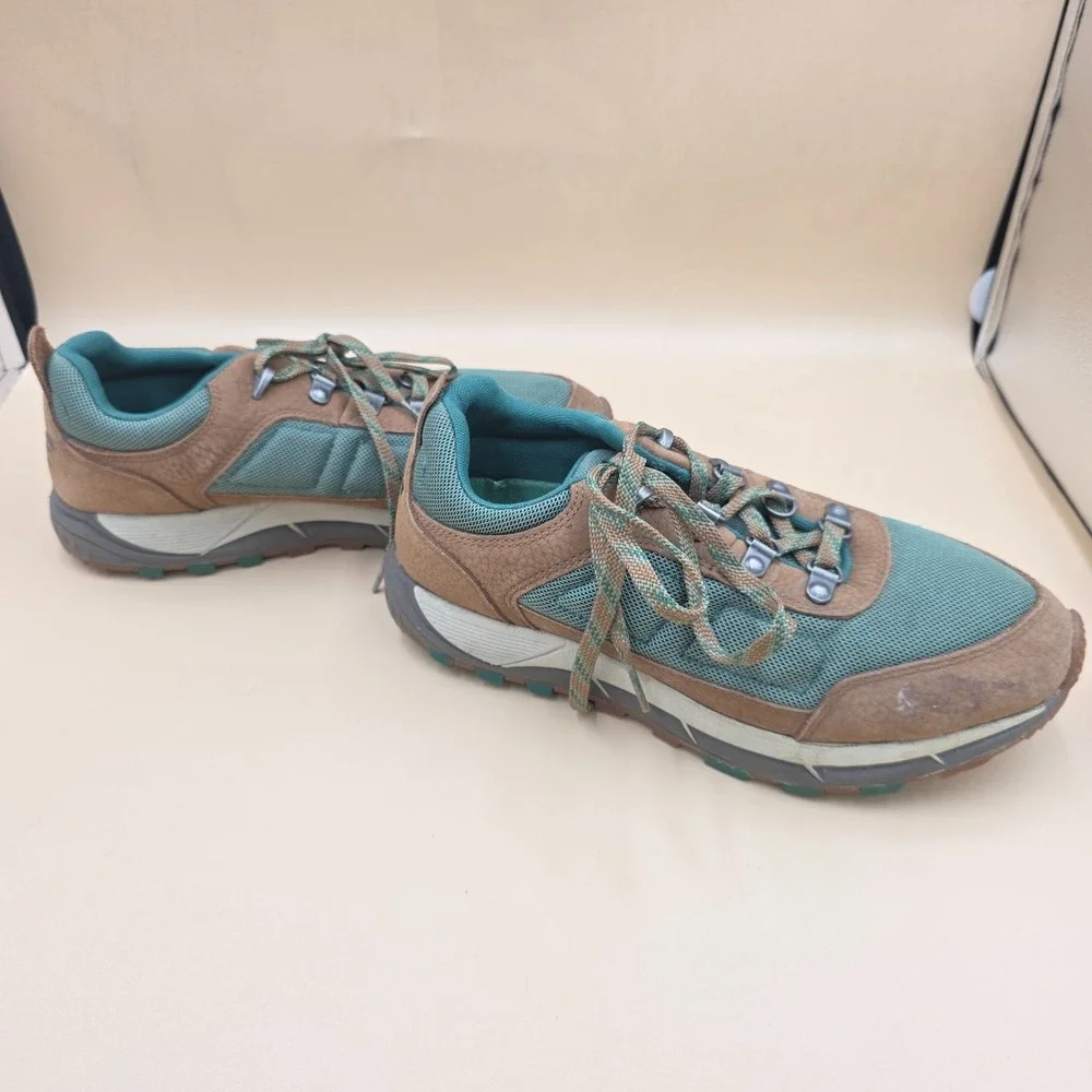 LL Bean Mountain Classic Womens Green Mesh Lace Up Rugged Hiking Shoes Size 8 M